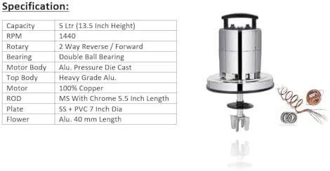 Stainless Steel Madhani Heavy Duty Peculate Butter Milk, Lassi, Cream, Curd Percolator Valona Machine Butter Maker Churn - Medium Size 5 to 7 Ltr (Valona Machine)