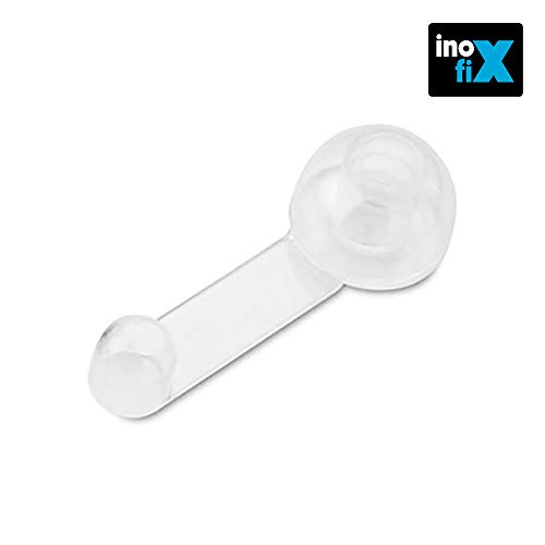 INOFIX 2760B123 - Retenedor de Puerta Flexible y Adhesivo, Transparente, 27 x 40 x 108 mm
