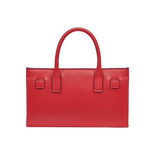 Halston Dora Detachable Shoulder Strap Double Top Handle Crossbody, Red3