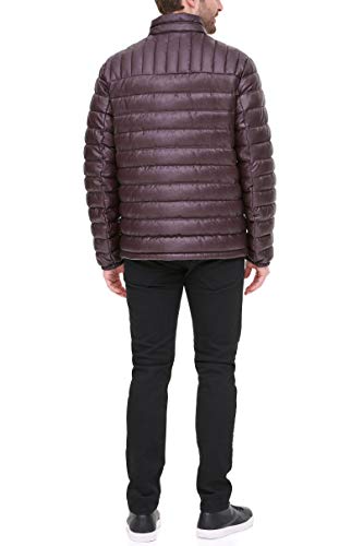 Tommy Hilfiger Men's Water Resistant Ultra Loft Down Alternative Puffer Jacket, Burgundy Faux Leather, Large #TOP1