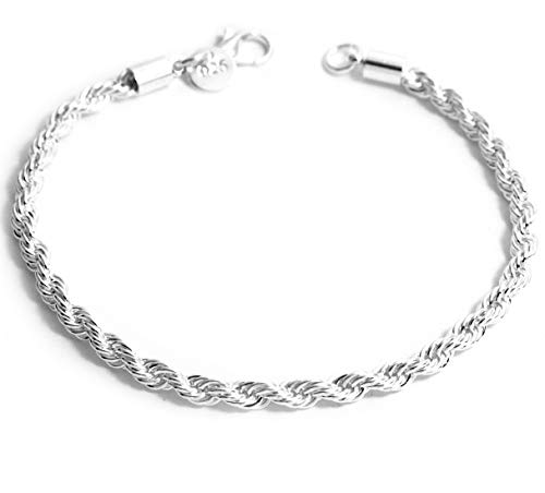 2LIVEfor Silber Armband Damen Silber 925 Versilbert Armband gedreht geflochten elegant Barock Armkette Damen Silber Armkette breit Armkettchen Beste Freundin Cover