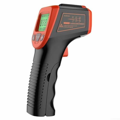 ZiStarlilife Infrared Thermometer -50℃ - 600℃ Non-Contact Laser Thermometer, LCD Backlit Digital Display Adjustable Emissivity, 12:1 Distance Spot Ratio, For Industrial Use, Cooking & Grilling