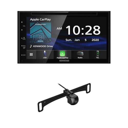 KENWOOD DDX5707S Double Din DVD Car Stereo with Apple Carplay and Android Auto, 6.8 Inch Touchscreen, Bluetooth | Plus KENWOOD CMOS-240U Universal Backup Camera