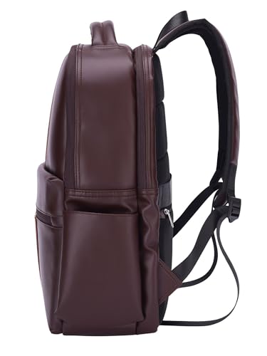 Image of FUR JADEN 15.6 Inch Laptop Backpack I Premium & Durable Vegan Leather I Anti-Theft Pocket I Breathable Air-Mesh I 30L Storage Volume I Men Women I Work Professional & Casual Use