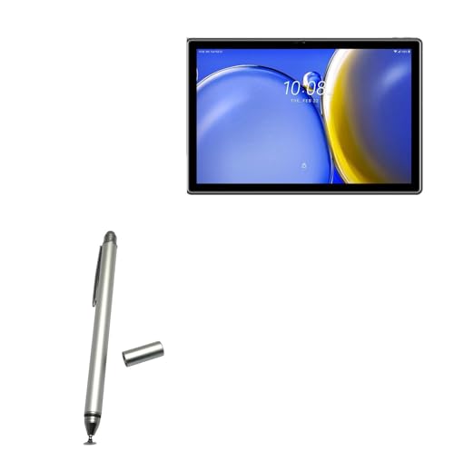 BoxWave Stylus Pen Compatible with HTC A101 - DualTip Capacitive Stylus, Fiber Tip Disc Tip Capacitive Stylus Pen - Metallic Silver
