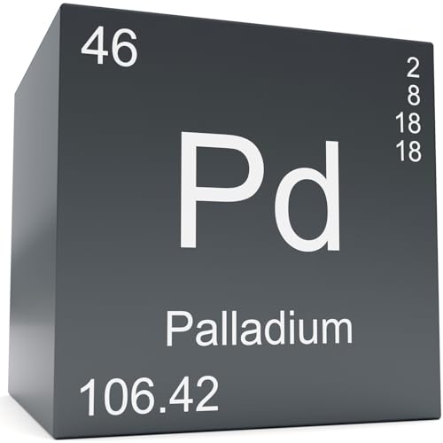 Palladium Metal Elements Periodic Table, Mirror Finished Density Cubes Collection, Purity 99.95%, Weight 11.2g/0.39Oz (Pd Cubic 10mm/0.39")