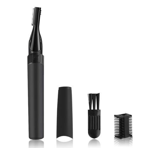 Recortadora eléctrica de cejas para hombres y mujeres, recortadora de vello facial, recortadora de cejas, afeitadora de cejas para mujer, sin batería, sin tirones, suave para la piel, color negro