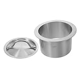 Garneck Tapa de Basura de Acero Inoxidable Empotrada para Encimera Cubierta Redonda con Asa para Cubo de Cocina Diseño Pasaplatos para Gestión de Residuos Estaciones de Preparación