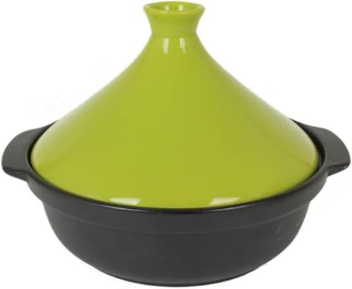 liritobor 日本タジン鍋 キッチン用品 スープ鍋兼蒸し器 家庭用セラミック製 (耳がある,小/グリーン)