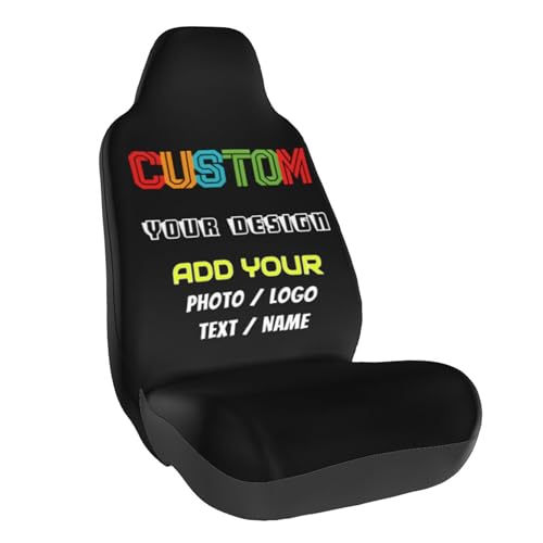 LZXSXZ Custom Car Seat Covers, Personalized Image Text Logo Nonslip Seat Protector Case, Elastic Soft Universal Front Seat Protector Cover for Cars Trucks Van Sedans SUV (1PCS) - Image 4