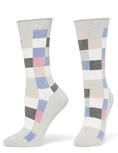 Image of HUE Women's Jeans Sock (Pack of 3), Heather Check Pack, One Size