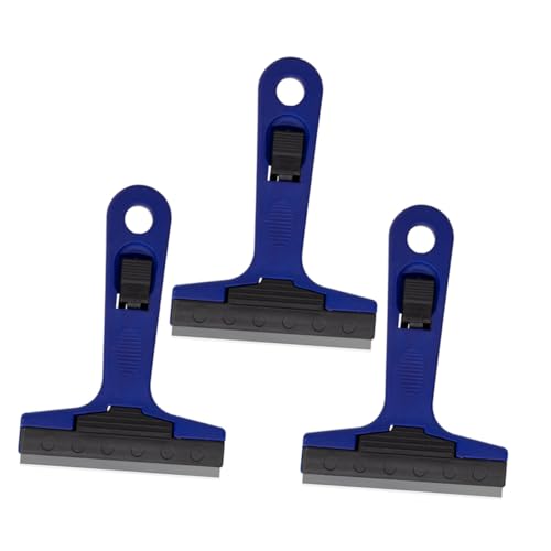 HEALEEP 3 Piezas Espátulas Portátiles para Limpieza de Vidrios Paredes y Suelos Resistentes y Fáciles de Usar Color Azul