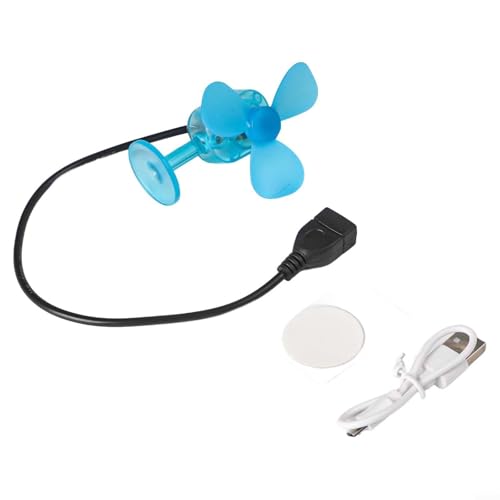 Niceminiwall Cargador de energía eólica para vehículos eléctricos, salida USB de 5 V, ventilador de turbina portátil para carga al aire libre en coches, bicicletas, color azul