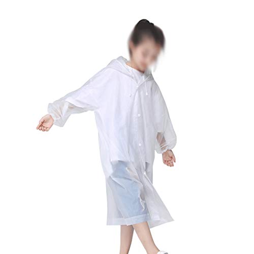 Fashion EVA Children White Raincoat Thickened Waterproof Rain Coat Kids Clear Transparent Tour Waterproof Rainwear Suit