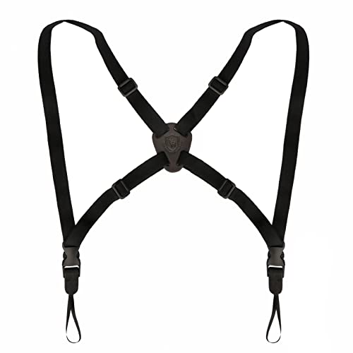 TOURBON Adjustable Binocular Harness Strap Hunting Telescope Camera Rangefinder Strap - Elastic with Leather