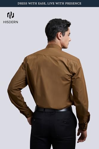 Image of HISDERN Mens Dress Shirt with Tie Pocket Square Set Classic Button Down Shirt Matching Tie Long Sleeve Shirts