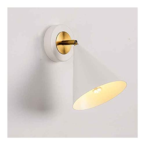 OZBME Aplique de Pared Creativo con rotación Ajustable y Montaje LED, decoración Interior Sencilla, pequeña para Dormitorio, Sala de Estar, baño y tocador (luz Blanca cálida)