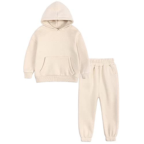 Image of MYGBCPJS Youth 2PCS Jogger Outfits Set Fleece Hooded + Sweatpants Boys Girls Athletic Sweatsuits Pullover Clothes
