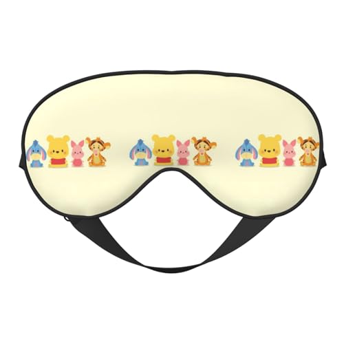 くまのプーさん 睡眠用 遮光 目隠し 可愛い 安眠 快眠 軽量 キャラクターズ グッズ ポーチ付き ケース付き 自由調整可能 子供 男の子 女の子 ds109