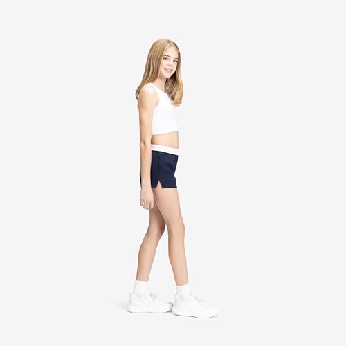 Image of Soffe Youth Girls' Authentic Cheer Shorts, Athletic Cotton Blend, 2.75 inch Inseam, 3 Pack