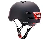 Luces led frontal y trasera. Casco Youin con luces led frontal y trasera, ajustable, talla M, negro