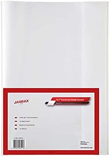 Pack of 10 9x7 Inch Clear Exercise Book Covers by Janrax