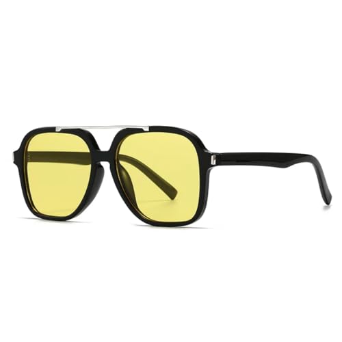 Lunettes de soleil carrées de luxe avec double faisceau et monture rétro