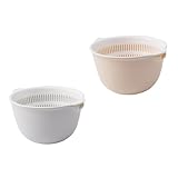 Passoire 2 en 1 - le panier et le bassin sont pliables, réduisant l'espace au sol, panier de lavage