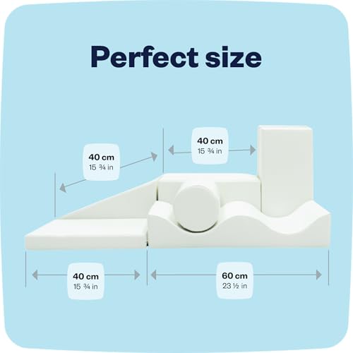IGLU Soft Play Discoverer Set for Toddlers 1-3 Crawling and Climbing Indoor Foam Block Step and Slide Equipment Montessori Activity Toys 7 Shapes with Anti Slip (White, Regular) - Image 3