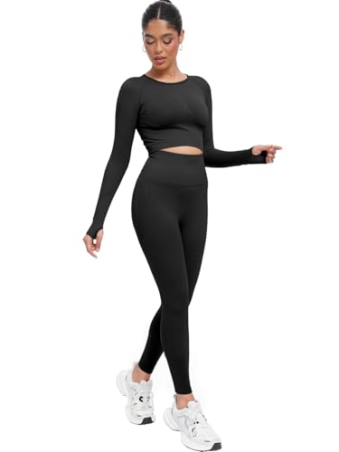 Pantalon de yoga pour femme JBT legging noir gainant haute performance