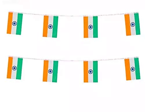 PartyFlex Indian Tricolor Mini String Pennant Banner for Decorations (10 Pieces in 1 Pack)-image-22