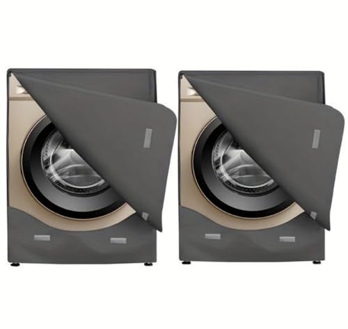 Ericlin 2-Pack Washer and Dryer Covers: Waterproof and Dustproof. Features a zipper design for easy use. Fits most front-loading machines. (Gray)