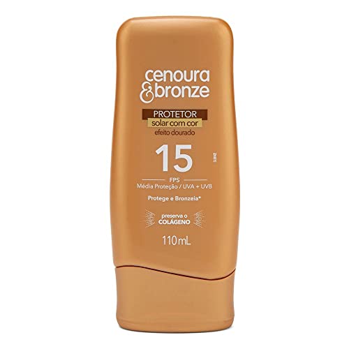 Kit Protetor Solar Cenoura e Bronze Corpo com Cor FPS 15 110ml + Óleo Bronzeador FPS 6 110ml, Cor: B