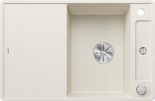 BLANCO AXIA III 45 S-F | Granitspüle aus SILGRANIT softweiß | Einbauart: Flächenbündig | reversibel | mit Glasschneidbrett | für 45 cm breite Unterschränke | Reinigungsfreundliche Öberfläche