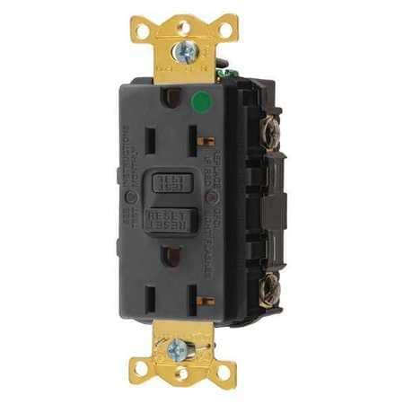 GFCI Receptacle, 20A, 125VAC, 5-20R, Black