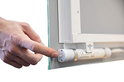 Bathroom Wall Mounted Mirror with LED Light - Vanity Shaving Make Up Mirrors with Push Switch - 60 x 40cm - Battery Operated, No Wiring Required!