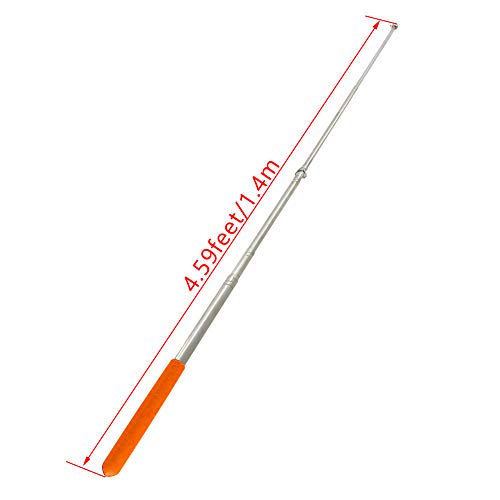 Image of Othmro 1Pcs Hollow Telescopic Teachers Pointer, Teaching Pointer Stick for Classroom, Metal Hand Retractable Pointer Extended Length 55.1 inch, Handheld Presenter Whiteboard Pointer (Orange)