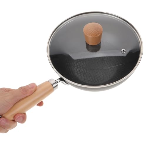 Wok pequeño de hierro con tapa antiadherente estilo japonés miniatura 6