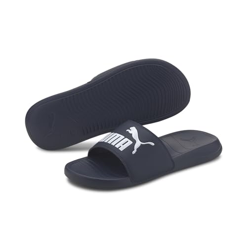 Image of PUMA Unisex's Slide Sandal, Blue Peacoat White, 6 us