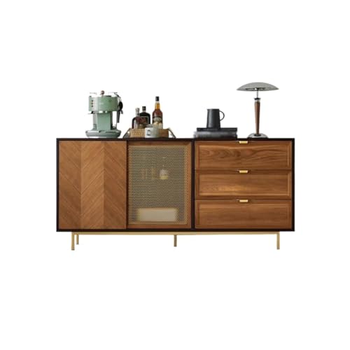 AFGFGHES Armario de cocina aparador para restaurante, bar, cafetería, apartamento pequeño, salón, nogal, porche retro, decoración, muebles, almacenamiento, armario de pared (135 x 45 x 75 cm)
