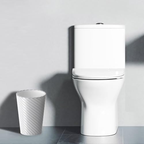 bathroom trash can 3 pack 18 gallons small trash can with trash bags bathroom garbage can plastic trash bin round waste basket for living room bedroom office kitchen compact space white