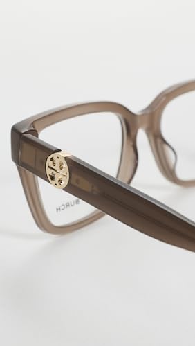 Tory Burch Women\'s Miller Square Eyeglasses, Milky Brown, One Size