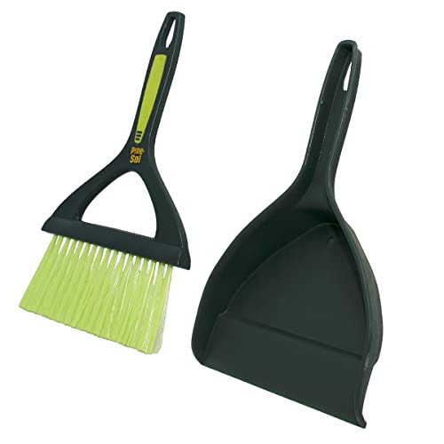 Pine-Sol Mini Dustpan And Brush Set | Nesting Snap-On Design | Portable, Compact Dust Pan And Hand Broom For Cleaning, Green #TOP3