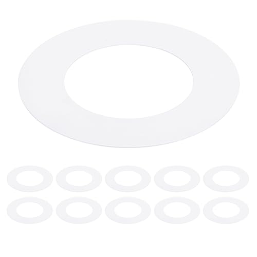 Image of Goof Trim Ring for 6 Inch Recessed Can Lights, 10 Pack Downlight Trim Ring Cover 6.3-Inch Inner Diameter, 8.6-Inch Outer Diameter, Matte White, Steel Construction