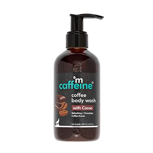 mCaffeine Coffee Body Wash with Cocoa | De-Tan & Deep Cleansing | Enriched with Vitamin E & in Energizing Aroma of Chocolate | Shower Gel | Suitable for All Skin Types | For both Men & Women - 200ml