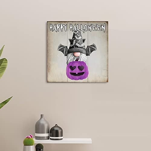 Panneau bois Happy Halloween déco murale sans effort