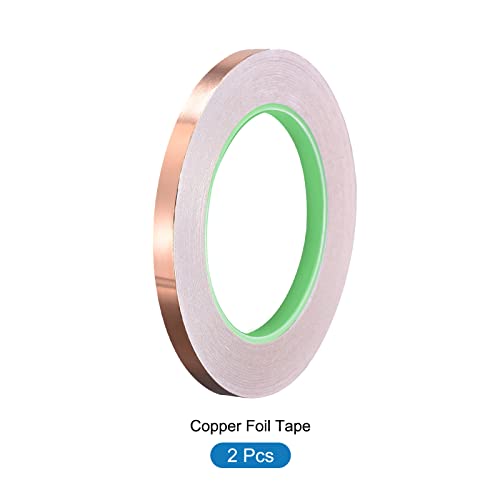 Image of Copper Foil Tape Conductive Adhesive Double Sided, [for EMI Shielding, Stained Glass, Paper Circuits, Grounding] - 5 /16 inch /98ft /2 Roll
