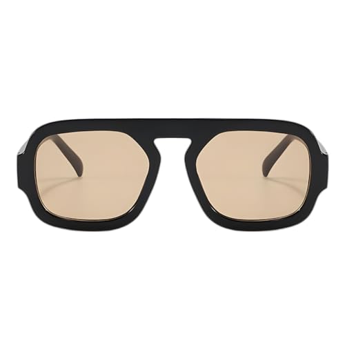 ADE WU Trendy Square Sunglasses for Women Men,Vintage Square Aviator Sunglasses Fashion 70s Inspired Stylish Flat Top Shades