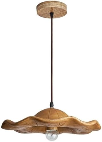 Lampe suspendue fleurs marron en résine TQHGM, lustre nordique réglable salon