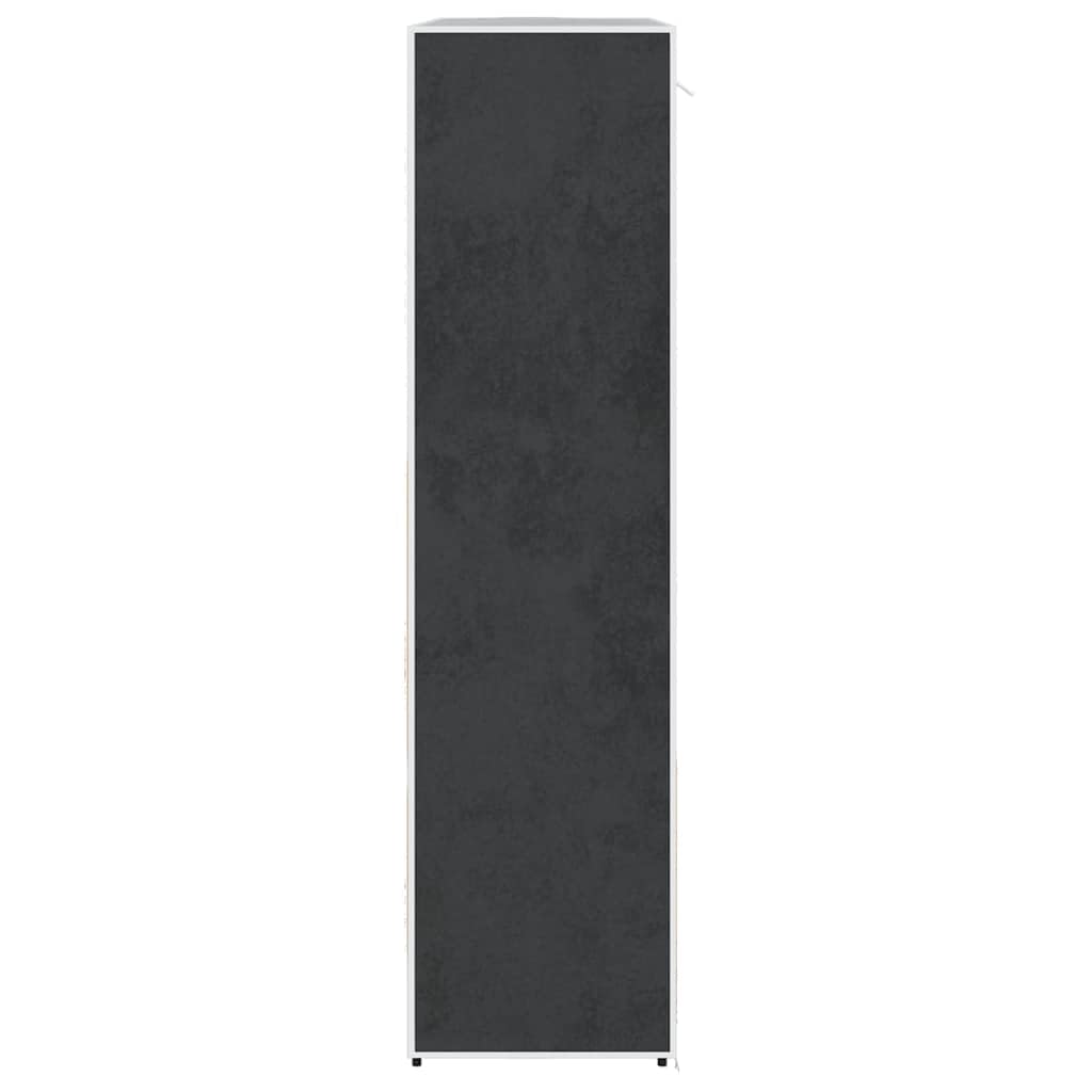 Stoffschrank mit Fächern und Kleiderstangen 45x150x176 cm Schwarz für Schlafzimmer Flur Kinderzimmer, Faltbarer Kleiderschrank mit Aufbewahrung, stabile Eisenstangen, platzsparend, langlebig